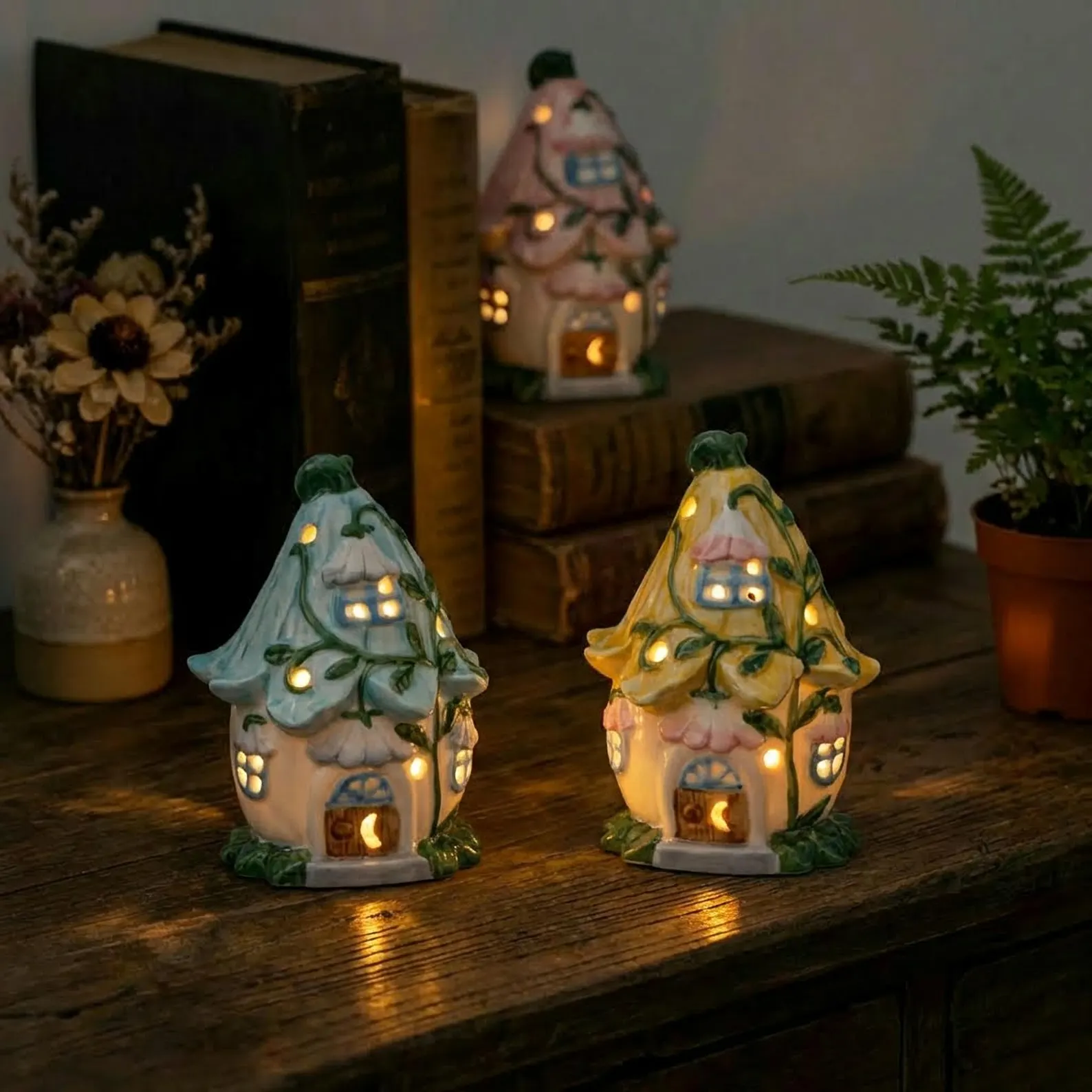 Ceramic Fairy Cottage Desk Light cover image