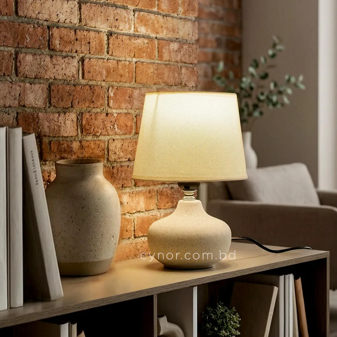Ceramic Body Stone Texture Compact Table Lamp  cover image
