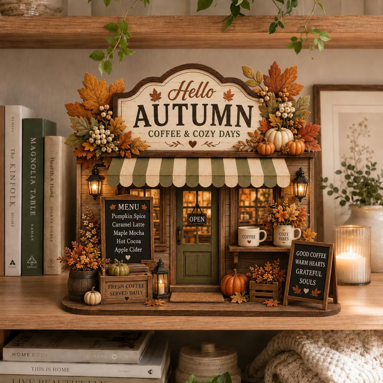 Autumn Coffee Shop Shelf Sitter, cover image