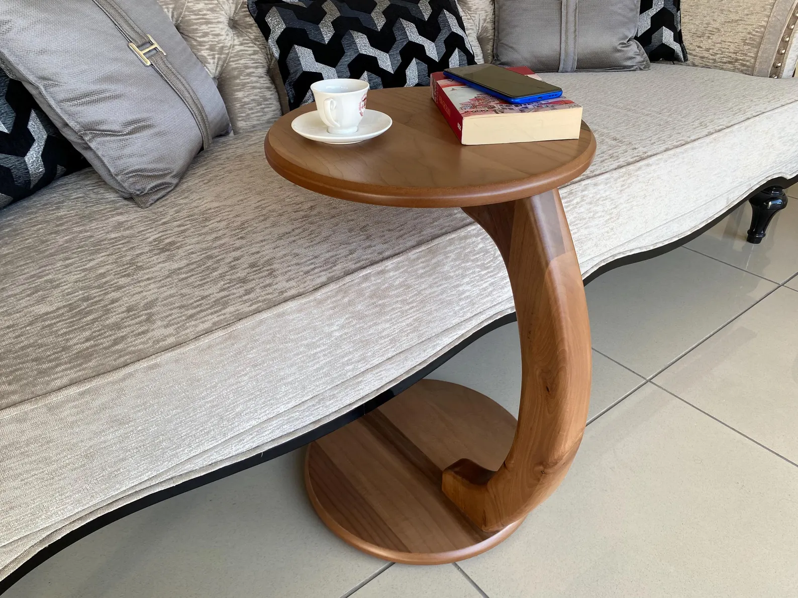 Walnut C-Shape Laptop Table cover image
