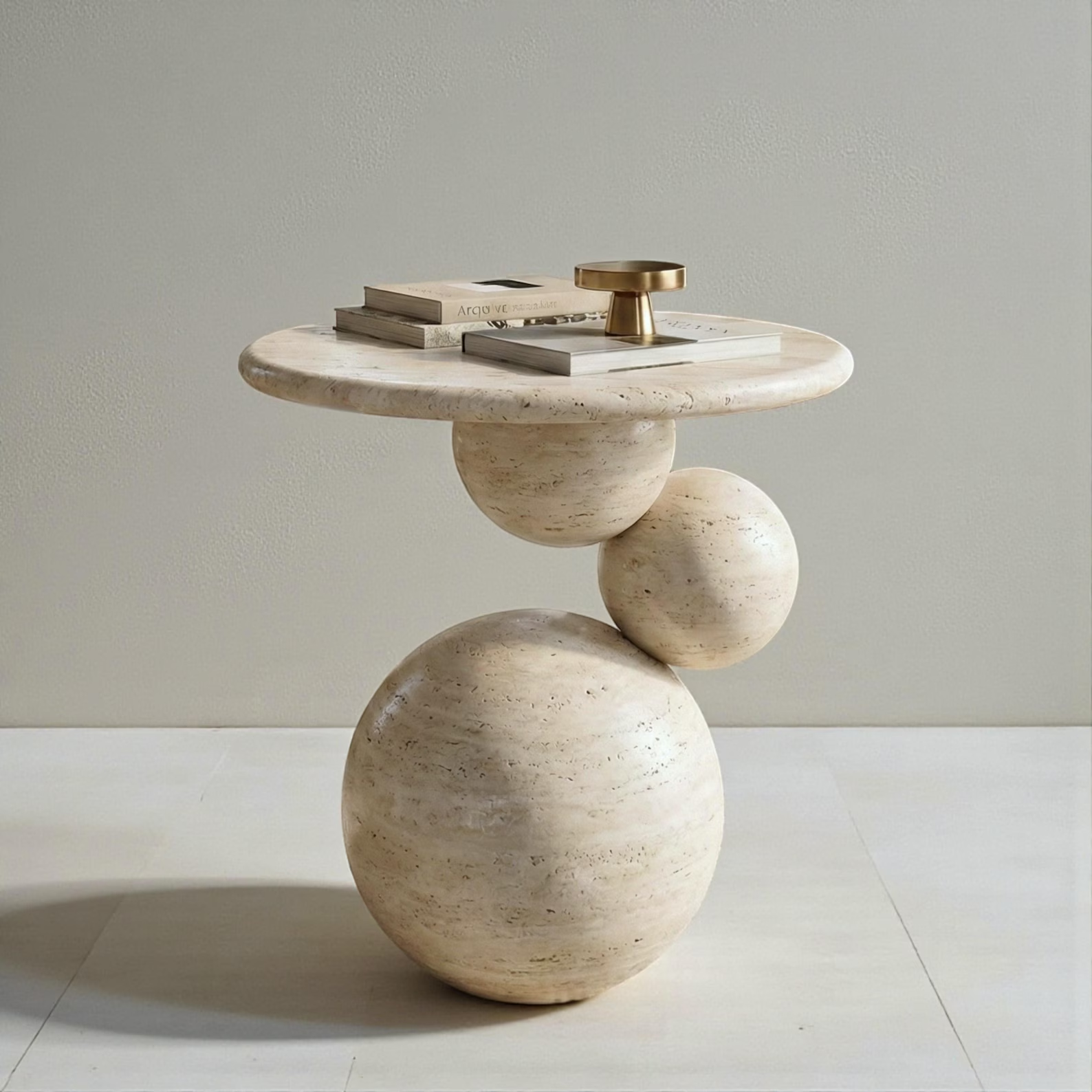 Handmade Natural Travertine Side Table cover image