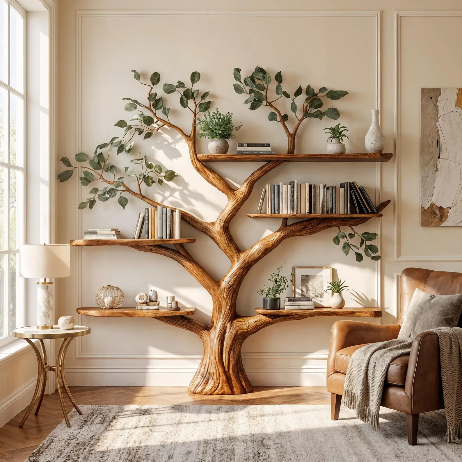Handcrafted Tree Bookshelf Wall- cover image