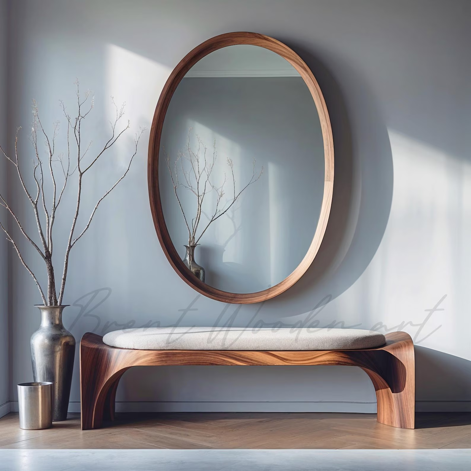 Walnut Wood Entryway Bench cover image
