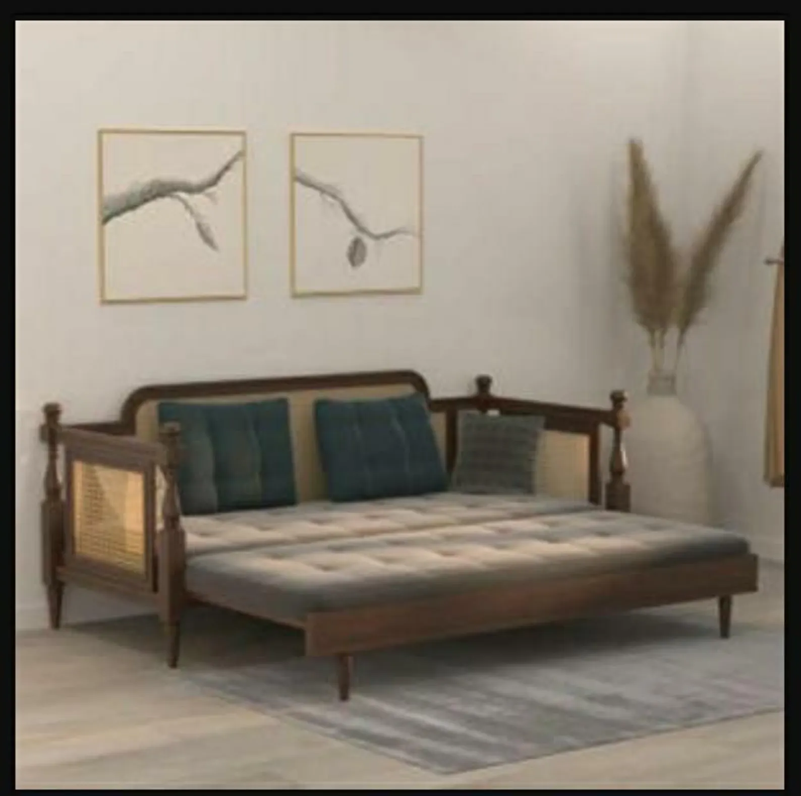 Handmade Rattan Daybed Sofa Bed cover image