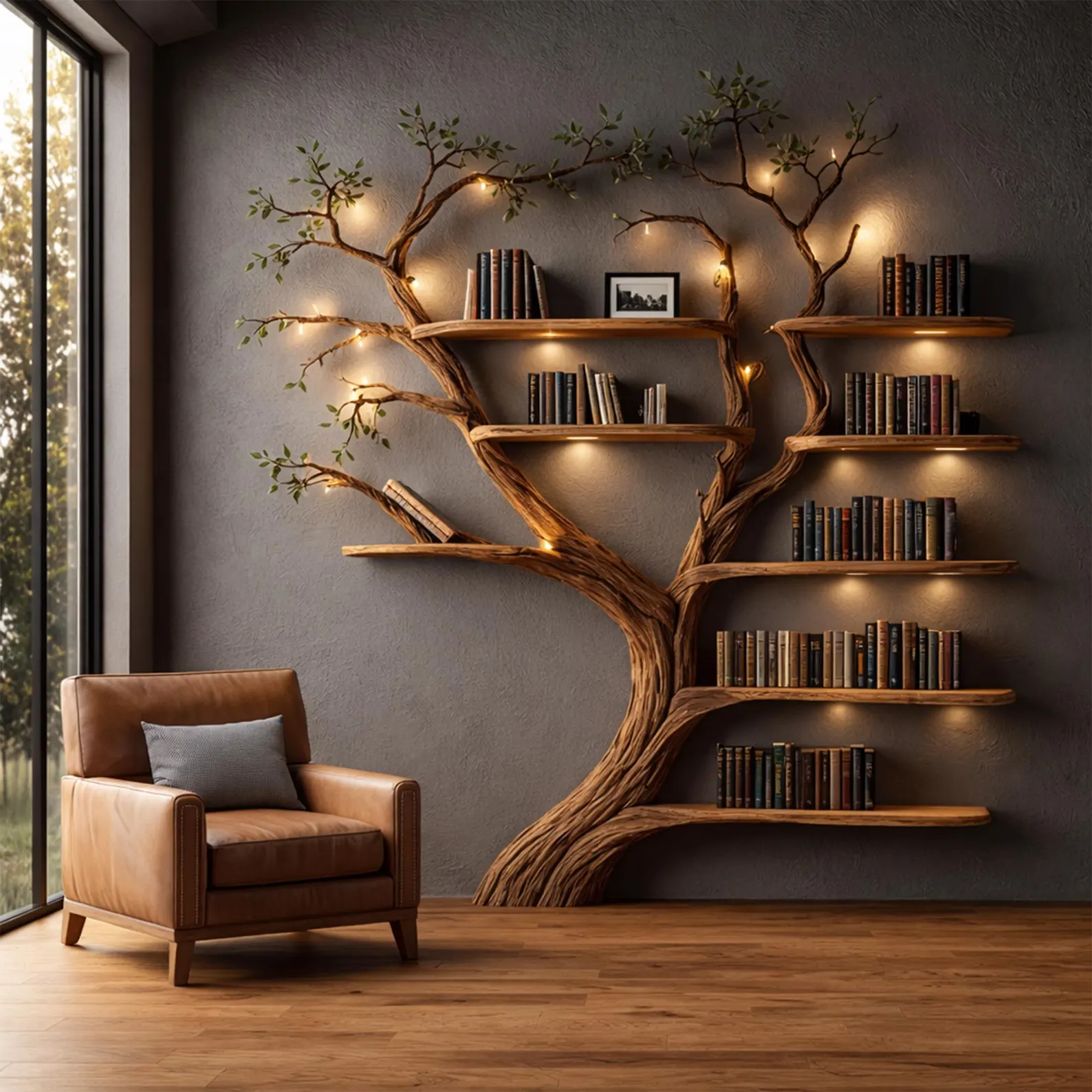 Rustic Organic Tree Bookshelf cover image